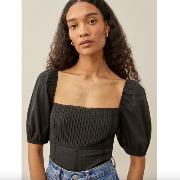 Reformation Tops - Reformation • Black Klaire Top • Size 10